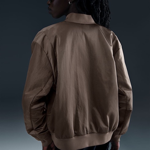 (M) NWOT Nike Destroyer Brown Bomber Jacket Oversized Unisex - Picture 10 of 10